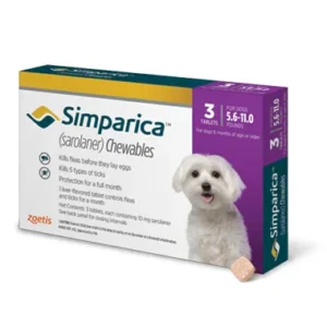 قرص Simparica 10mg ضد کک و کنه با ماده موثره سارولانر- (Sarolaner)