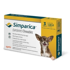 قرص Simparica 5mg ضد کک و کنه با ماده موثره سارولانر- (Sarolaner)
