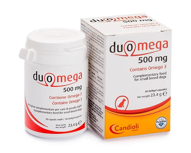 کپسول DUOMEGA 500mg برای سگ‌های کوچک | مکمل امگا ۳، DHA و EPA