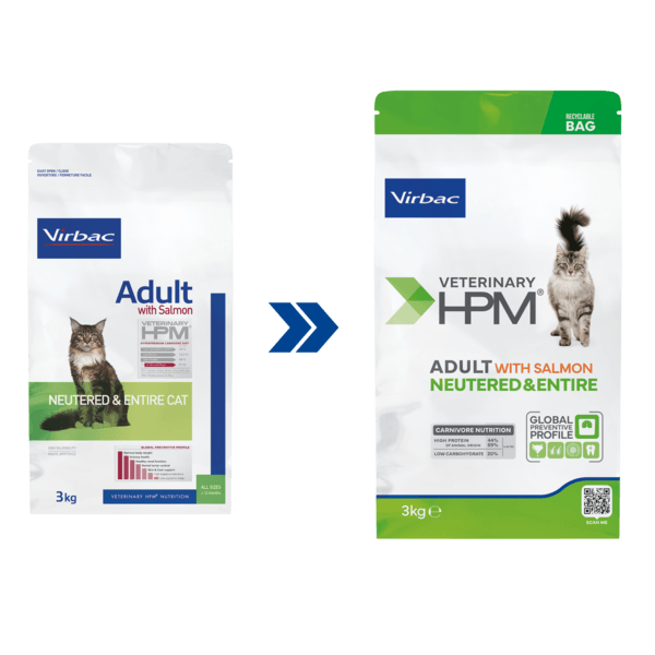 Virbac Adult Neutered & Entire With Salmon – غذای خشک سالمون مخصوص گربههای بالغ عقیم و غیرعقیم ویربک 2 Virbac Adult Neutered & Entire With Salmon – غذای خشک سالمون گربه بالغ (عقیم/غیراعقیم) | پتکالری
