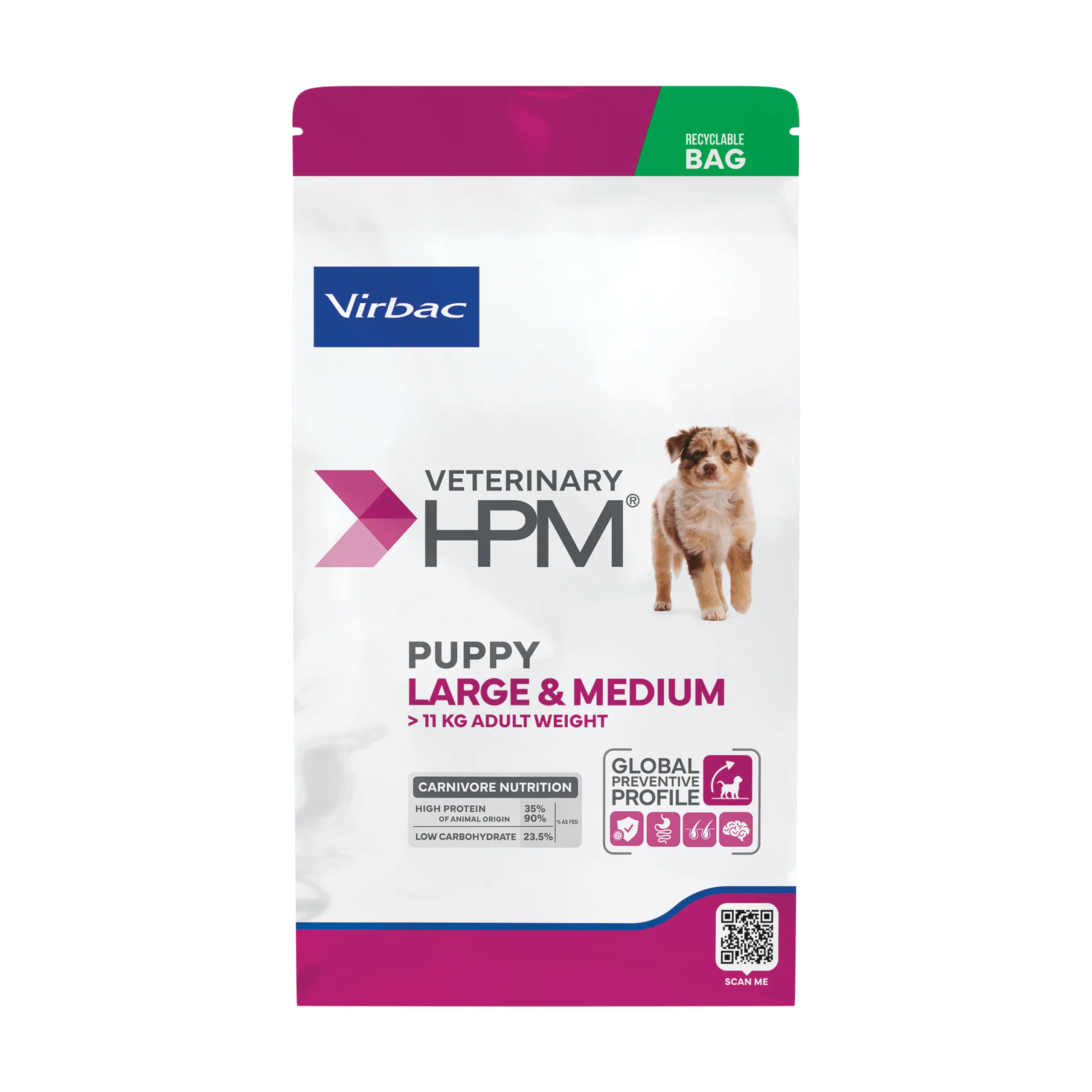 غذای خشک ویربک (Virbac) Veterinary HPM مخصوص توله‌سگ‌های نژاد متوسط و بزرگ | Puppy Large & Medium