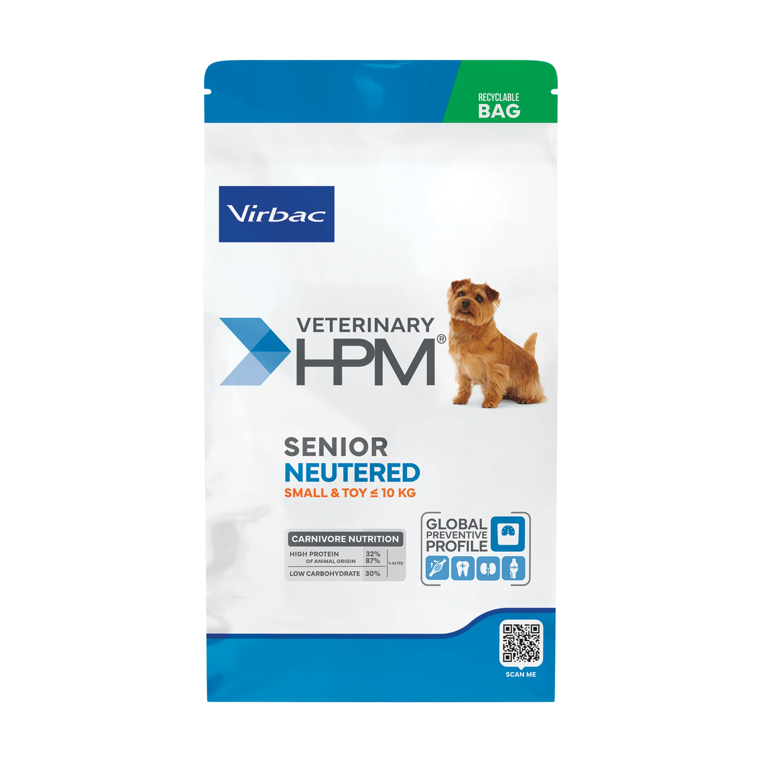 غذای خشک ویربک (Virbac) Veterinary HPM مخصوص سگ‌های سالمند عقیم نژاد کوچک و مینی | Senior Neutered Small & Toy